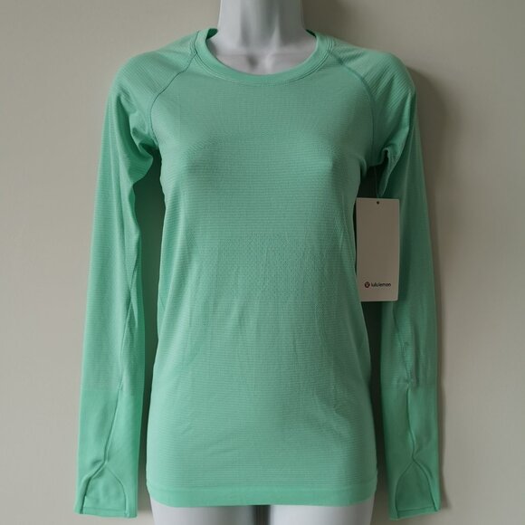 NWT LULULEMON WLDM/WLDM Aqua Green Swiftly Tech LS 2.0 Lightweight Crew Top 12 - Picture 1 of 10